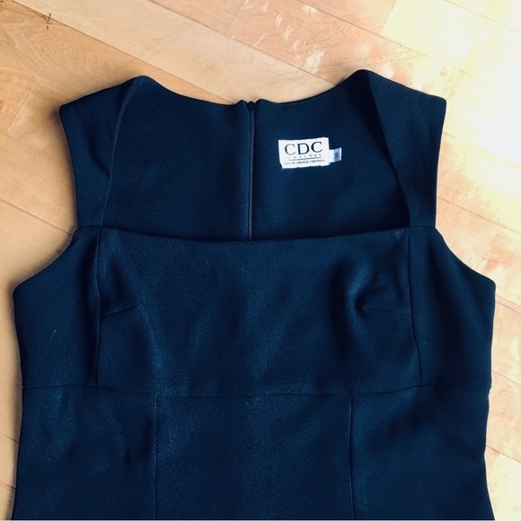 CDC Petites Vintage Black Fitted Dress, Floral, Embroidered, Black, Red, Size 10 - Picture 6 of 17